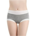 thumbnail image 5 of Elainilye Fashion Cotton Womens Underwear Oversized Comfortable Cotton Underwear Briefs Panties Underpants,Gray, 5 of 6
