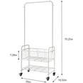thumbnail image 6 of Laundry Basket with Wheels Rolling Laundry Hamper Laundry Sorter Cart Shelf Hanging Rack,White, 6 of 12