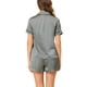thumbnail image 3 of CONJUNTOS DE PIJAMA PARA MUJER INSPIRE CHIC, CAMISA DE MANGA CORTA CON BOTONES Y PANTALONES CORTOS, L Gris, 3 of 6