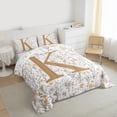 thumbnail image 3 of Homewish Girls Personalized Gifts Bedding Comforter Set,Gold Letter K Twin Comforter Sets,Orange Purple Floral Bedding Set For Princess,Lightweight Room Decoration Reversible,2-Piece, 3 of 8