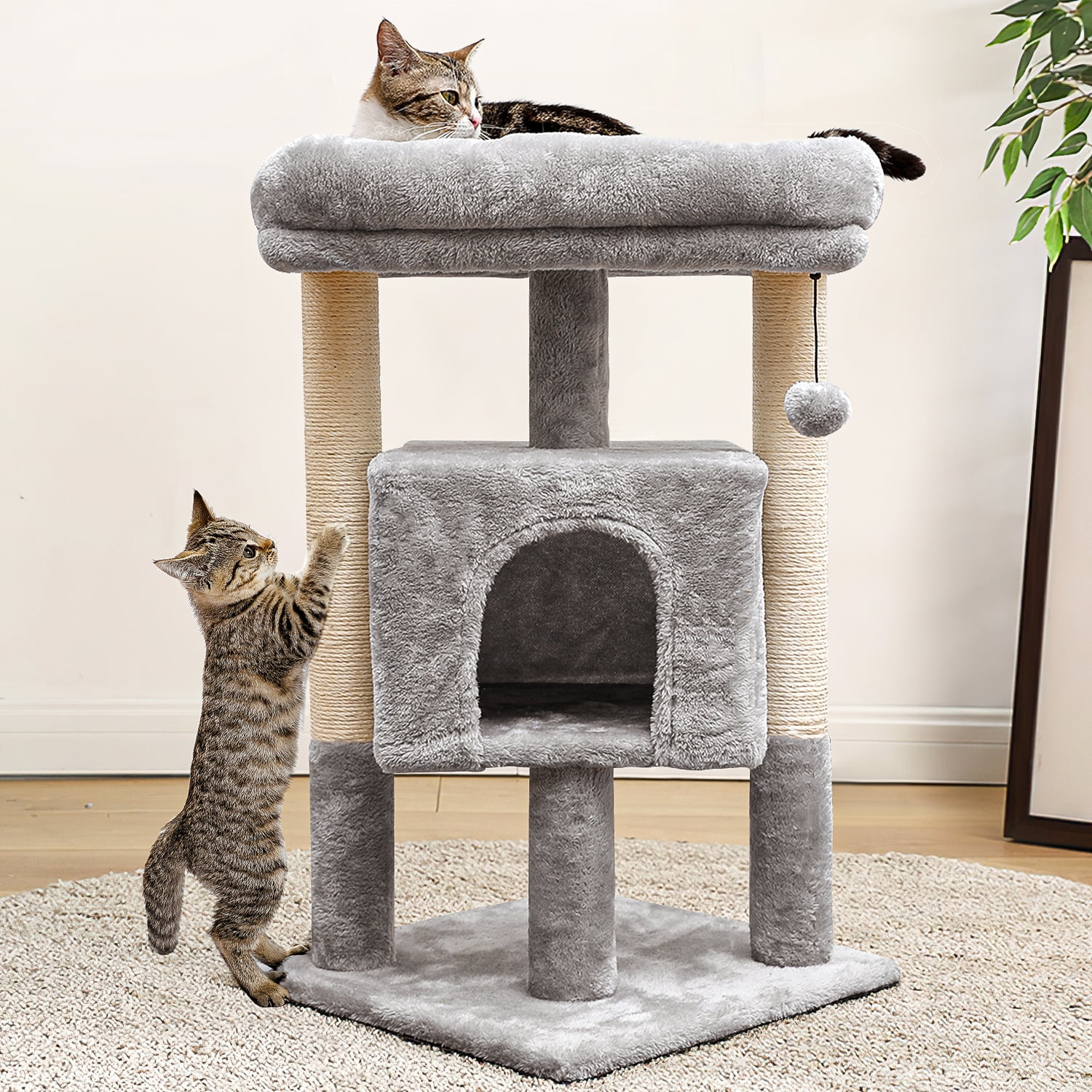 Pefilos Cat Tree Tower For Large Cats Cat Condo For Adult Cats With 