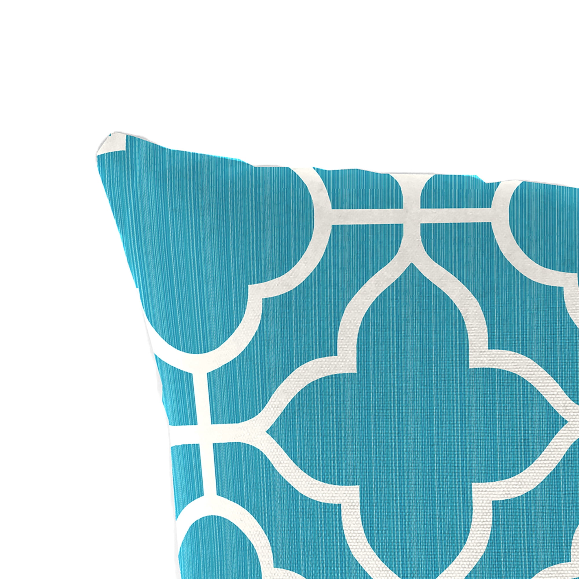 Jordan Manufacturing 18" x 18" Fandango Alaskan Blue Quatrefoil Square Outdoor Throw Pillow (2 Pack)