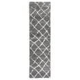 thumbnail image 2 of SAFAVIEH Berber Bentley Geometric Shag Runner Rug, Light Gray/Cream, 2'3" x 6', 2 of 12