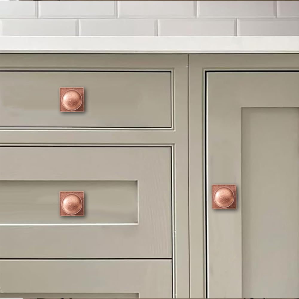 2 Pack 1-1/2 Inch Diameter Antique Brass Cabinet knobs with Backplate,Vintage Backplate for Cabinet knobs and Drawer knobs, Bi-Fold Door Knobs