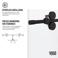 thumbnail image 4 of VIGO Elan 56 to 60 in. W x 74 in. H Sliding Frameless Shower Door in Matte Black with 3/8 in. (10mm) Fluted Glass, 4 of 14