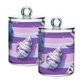 thumbnail image 2 of Blue Shells Starfishes on Purple Stripes Translucent Plastic Cans Storage Canisters with Lid Set of 4, 2 of 7