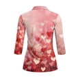 thumbnail image 3 of Uorisanigo Valentine's Day Heart Women's 3/4 Sleeve Athletic Golf Shirts Breathable Quick Dry Athletic Polo Workout Tops with Zipper Versatile Fashionable Pullover for Workout Sports, 3 of 7