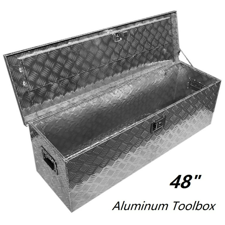 48X15X15 X-LARGE ALUMINUM TRAILER PICKUP TRUCK BED TOOL STORAGE BOX  LOCK+KEY