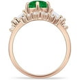 thumbnail image 6 of Two Piece Round Vintage Style Ring Green Emerald Cubic Zirconia Rose Tone 925 Sterling Silver, Size 9, 6 of 7