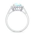 thumbnail image 2 of Real Ethiopian Opal Engagement Ring with Diamond Halo - Classic Round Opal Ring - 2 Carat - AAA Quality, 18K White Gold, US 4.50, 2 of 9