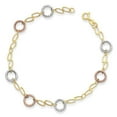 thumbnail image 3 of 14K Tri Color Gold Tri-color Circles Bracelet, 3 of 3