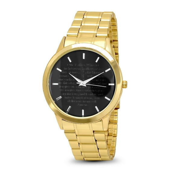 Goldtoned Mens Prayer Watch