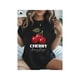 thumbnail image 1 of Cherry, CHERRY Printing, 100Cotton Women'S Casual Short Sleeve,Sisters Dress, Necessary for Outdoor Travel, Women'S Tshirt, Spring And Summer Tshirt, 1 of 7