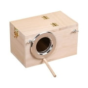 TINKSKY 1PCS Bird Parrot Holder Wooden Random Openings Clear View Birds Breeding Box Nesting Organizer House