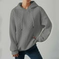 thumbnail image 2 of ZHOUCHANKIDS Cropped Women's Hooded Pullover Stylish Women's Hoodies Drawstring Pullover Casual Sweatshirts Long Sleeve Fashion Tops Grey L, 2 of 9
