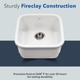 thumbnail image 5 of Houzer Platus 19 in White Fireclay Undermount Square Single Bowl Bar Sink - PTB-1919 WH, 5 of 9