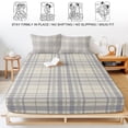 thumbnail image 5 of Twin XL Size Fitted Sheet Set - Buffalo Plaid 2 Piece Bedding Sets 16" Deep Pocket Fitted Sheet with 1 Pillowcases, Lavender Lilac Farmhouse Gingham Striped Brushed Microfiber Hotel Luxury Bed Sheets, 5 of 9