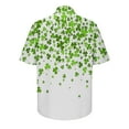 thumbnail image 6 of JURANMO Clearance Sales Today Deals Prime Mens Hawaiian Shirt Italian Irish Clover Graphic Tees Tops Saint Patricks Day Short Sleeve Shirts Casual Button Down Lapel Blouse White XL, 6 of 7