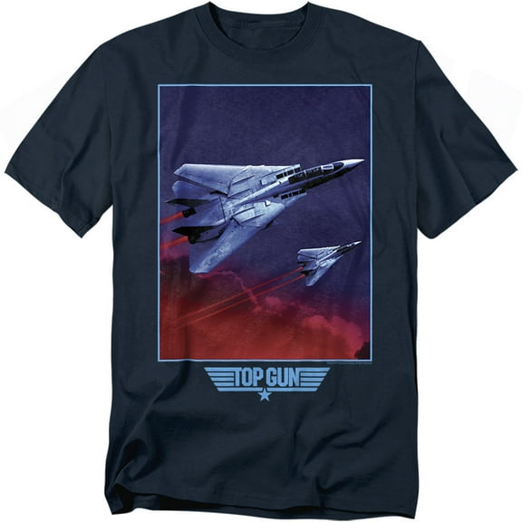 Top Gun Clouds Unisex Adult T Shirt for Men and Women, Navy, 4X-Large
