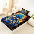 thumbnail image 4 of Castle Fairy Abstract Flame Skull Twin Sheets 3pcs,Happy Halloween Bedding,Orange Black,1 Fitted Sheet,1 Flat Sheet and 1 Pillowcase, 4 of 6