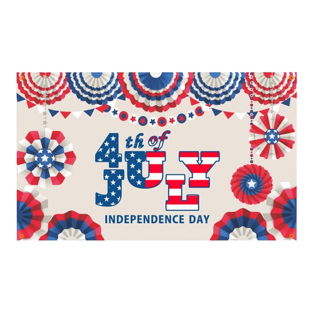 Fondo de la Foto de la Bandera Del Día de la Independencia de los Suministros de la Fiesta Del 4 de Julio Evento de los Suministros de la Decoración Del 4 de Julio Suministros de la Fiesta Al Aire Lib