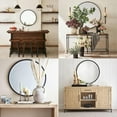 thumbnail image 7 of 24 inch Circle Mirror, Round Mirror with Black Metal Frame, Hanging Wall Mounted Mirror for Living Room, Bedroom, Over Sink, Vanity, 7 of 7