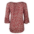 thumbnail image 5 of Women's Floral Gathered Sleeve Peasant Top-S-XS, 5 of 5