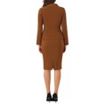 thumbnail image 3 of INSPIRE CHIC Traje de Trabajo para Mujeres de 2 Piezas con Blazer de Tweed y Falda Set L Marrón Oscuro, 3 of 6