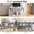 thumbnail image 2 of White Cube Storage Unit, 4-tier Bookcase with 8 Cube Storage Unit, Open Display Bookcase with Removable Back Panels for Living Room, Home Office, Bedroom, 2 of 6