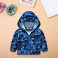 thumbnail image 2 of Mercatoo Boys Girls Windbreaker Hooded Jacket Camouflage Print Lightweight Rain Coat Waterproo𝐟 Outwear for Kids Hoodie with Pockets, 2 of 8
