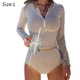 thumbnail image 2 of Traje de baño de dos piezas con cremallera frontal para mujer, 2 of 6