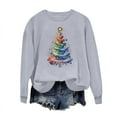 thumbnail image 3 of Maplenight Women's Christmas Sweatshirt Xmas Graphic Printed Crew Neck Pullover Sweatshirts Holiday Vacation Long Sleeve Shirts, 3 of 5