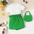 thumbnail image 5 of Toddler Girls Outfits Casual Outfits Kids Baby Spring Summer Print Cotton Short Sleeve Tops Tshirt Skirts Bag Fall Girls Clothes 5 Years-6 Years, 5 of 5