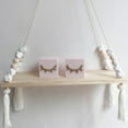 thumbnail image 4 of AMERTEER N^ordic Style Hanging Shelf  With Free Rope  Home Decoration  Wood  White, 4 of 5