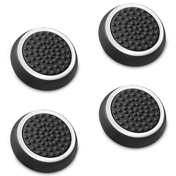 Fosmon [2 Pair/4 Pcs] For Nintendo Switch 2 Thumb Grips, Switch Joycon Grip, Silicone PS5 Controller Thumb Grips For Xbox One X S PS3 PS4,Black/White