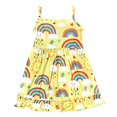 thumbnail image 2 of Filles Tout-Petits Arc-en-Ciel Spaghetti Robe Robe Volants Bas Sans Manches Vêtements d'Été, 2 of 2