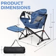 thumbnail image 6 of Ainfox Portable Hammock Camping Chairs with Footrest, Cup Holder, Headrest Cushion Pillow, Rocking, Fodable, Muted Blue(Set of 2), 6 of 8