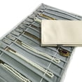 thumbnail image 6 of CUKIXA Necklace Roll Organizer, Anti-Tangle 16-Strap Velvet + PU Travel Jewelry Storage Pouch, Open Size 21.65×11.02 in, Outer Black with Black/Grey Lining, 6 of 16