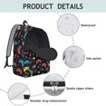 thumbnail image 4 of Game Controller Black Pattern Backpack for School, Cute School Bag with Adjustable Shoulder Straps and Padded Back, 15.7"x11.8"x5.5", 4 of 5