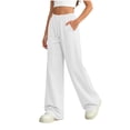 thumbnail image 3 of StSilkitty Loose Sweatpants for Boys Girls Solid Color High Waist Elastic Drawstring Wide Leg Jogger Trousers with Pockets, 3 of 9