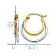 thumbnail image 2 of 10k Solid Gold Two-tone Polished Hinged Hoop Earrings 17x15.7mm Wide 2.5mm Thick Hoop Earring for Women, 2 of 2