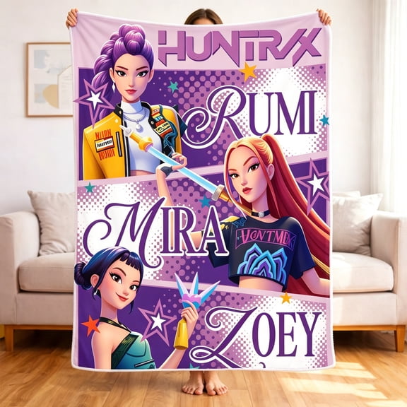 Premium Custom Flannel Blanket Personalized Soft Cozy Throw Blanket All Season Washable For Sofa Couch Bed Gift Home Décor - Kpop Fantasy Warrior 11 60x80