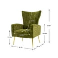 thumbnail image 7 of Velvet Accent Chair, Modern Upholstered Armchair with Arms and High Back, Comfy Leisure Single Sofa Chair with Golden Metal Legs for Living Room Bedroom, Olive, 7 of 7