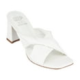 thumbnail image 2 of GC Shoes Womens Block Heeled Sandals, Open Toe Fashion Heels, Twist Cross Band Slip On High Heel Dress Slides, Dara/White/9, 2 of 6