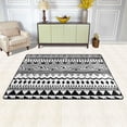 thumbnail image 3 of YFYANG 36"x24" Non-Slip Flannel Carpet Doormat, Living Room Bedroom Office Decorative Area Rugs, Indoor Black and White Bohemian Stripes Floor Mats, 3 of 7