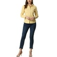 thumbnail image 2 of INSPIRE CHIC Chemises pour Femmes à Boutons, Manches Longues Retroussables, Col à Revers, TG Jaune, 2 of 6