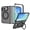 Black, variant on Lunvic Case for Apple iPhone Duo, Shockproof Translucent Matte Hard PC Cover with 360 Rotating Magnetic Ring Stand and 4-Corner Drop Defense, Black