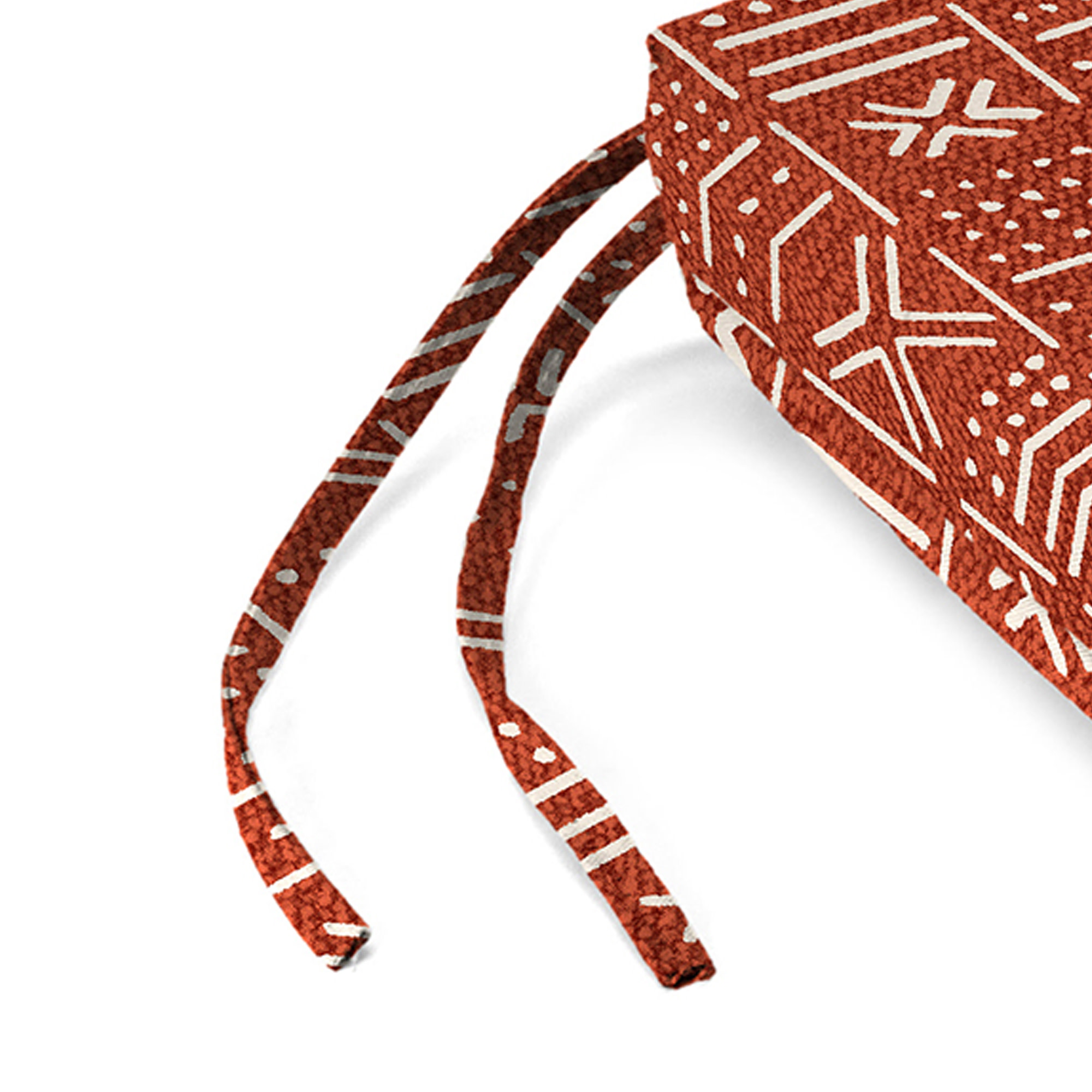 Jordan Manufacturing 17" x 19" Brevard Mesa Rust Geometric Rectangular Outdoor Chair Pad Seat Cushion with Ties (2 Pack)