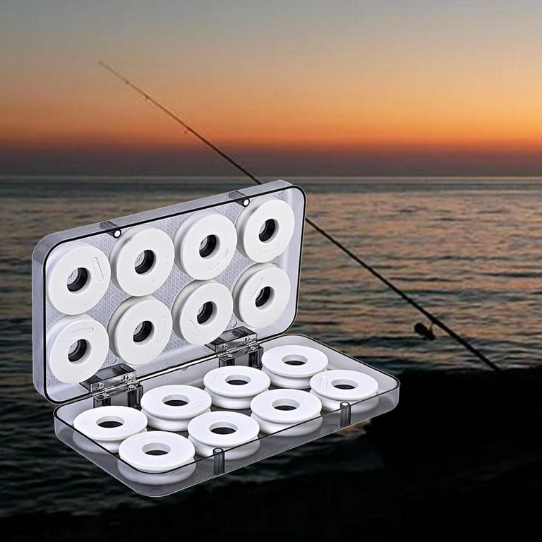 16Pcs Fishing Tackle Box Foam Spools Double-Sided Durable Main Winding  Board Transparent Gift for Fishing Snell Fishing Line Bobbin 