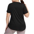 thumbnail image 6 of NominalSnug Plus Size Workout Tops for Women Sun Protection Short Sleeve Athletic Shirts Lightweight Quick Dry Yoga Top, 6 of 6